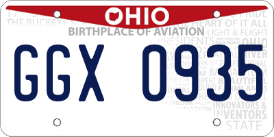 OH license plate GGX0935