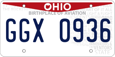 OH license plate GGX0936
