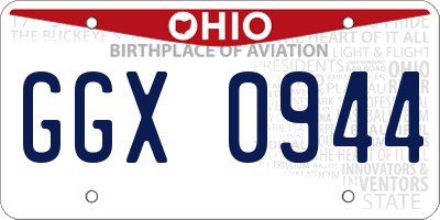 OH license plate GGX0944