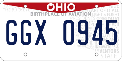 OH license plate GGX0945