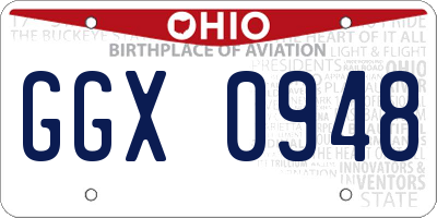 OH license plate GGX0948