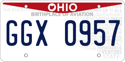OH license plate GGX0957