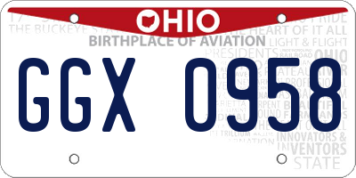 OH license plate GGX0958