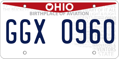 OH license plate GGX0960