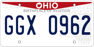 OH license plate GGX0962