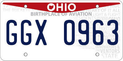 OH license plate GGX0963