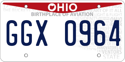 OH license plate GGX0964