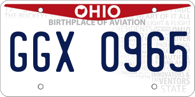 OH license plate GGX0965