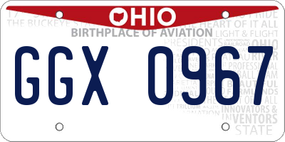 OH license plate GGX0967