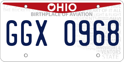 OH license plate GGX0968