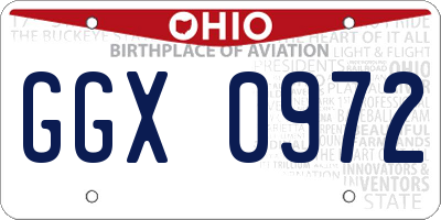 OH license plate GGX0972