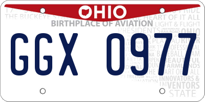 OH license plate GGX0977