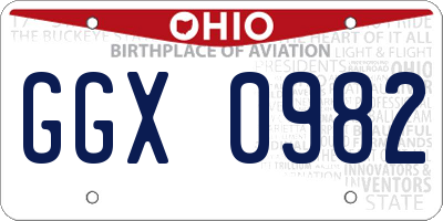 OH license plate GGX0982