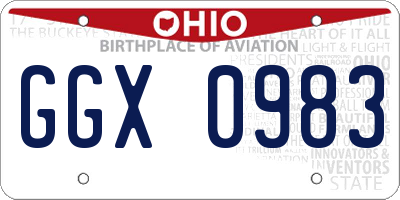 OH license plate GGX0983