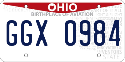 OH license plate GGX0984