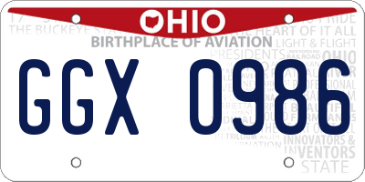 OH license plate GGX0986
