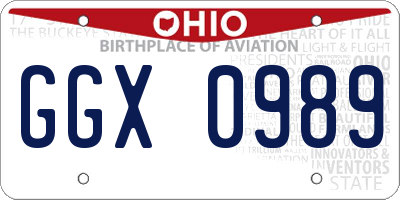 OH license plate GGX0989