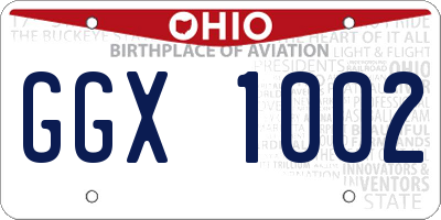 OH license plate GGX1002