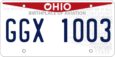 OH license plate GGX1003