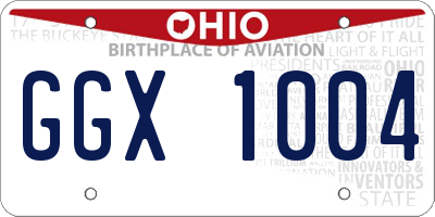 OH license plate GGX1004