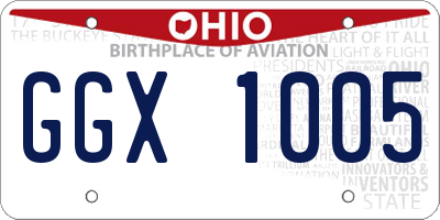OH license plate GGX1005