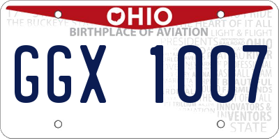 OH license plate GGX1007