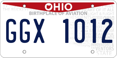 OH license plate GGX1012