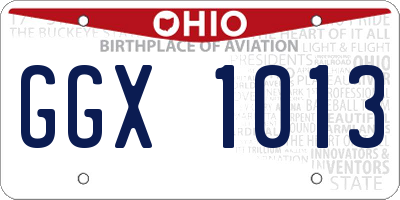 OH license plate GGX1013