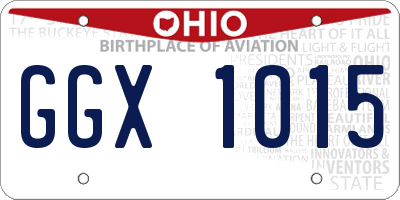OH license plate GGX1015