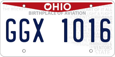 OH license plate GGX1016