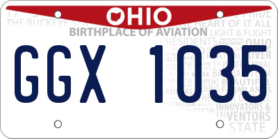 OH license plate GGX1035