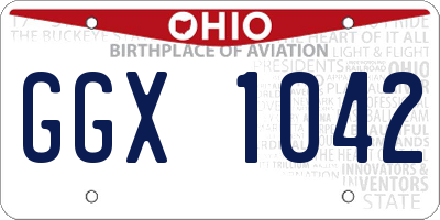 OH license plate GGX1042