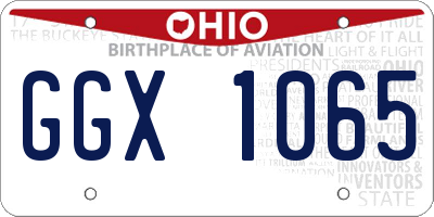 OH license plate GGX1065