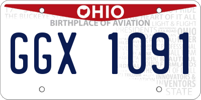 OH license plate GGX1091