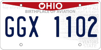 OH license plate GGX1102