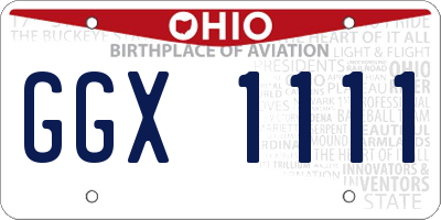 OH license plate GGX1111