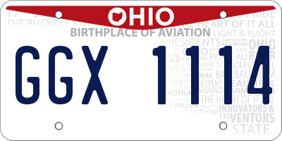 OH license plate GGX1114