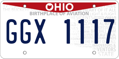 OH license plate GGX1117