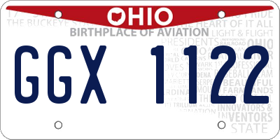 OH license plate GGX1122
