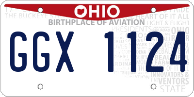 OH license plate GGX1124