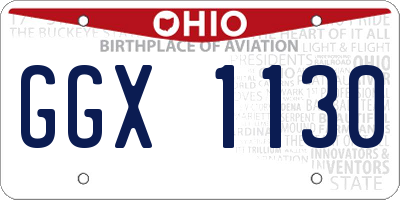 OH license plate GGX1130