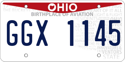 OH license plate GGX1145