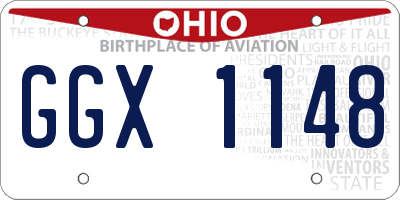 OH license plate GGX1148