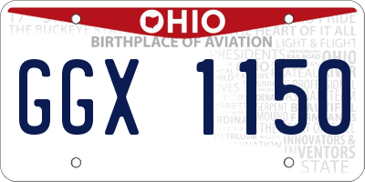 OH license plate GGX1150