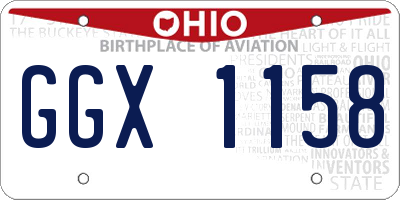 OH license plate GGX1158