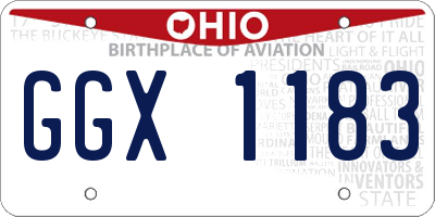 OH license plate GGX1183