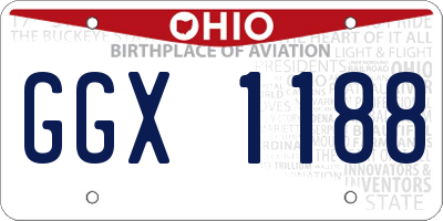 OH license plate GGX1188