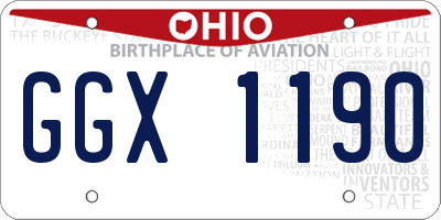 OH license plate GGX1190