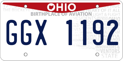 OH license plate GGX1192