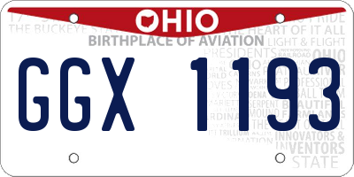 OH license plate GGX1193